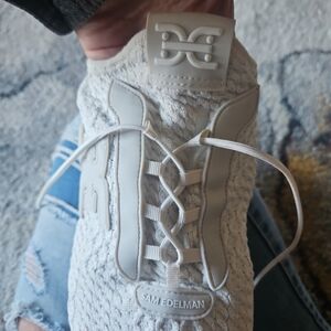 $135 SE woven lightweight White Mesh sneakers slip-on Sam Edleman 9.5 EUC